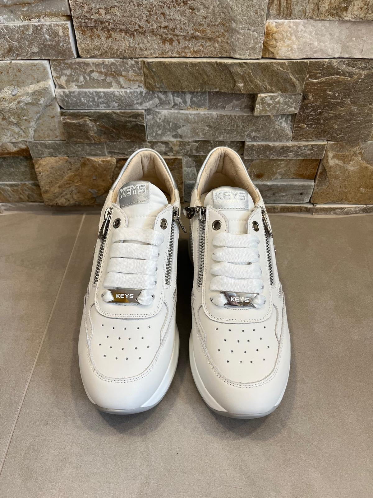 Sneakers alta bianca donna-KEYS - Calzature principe