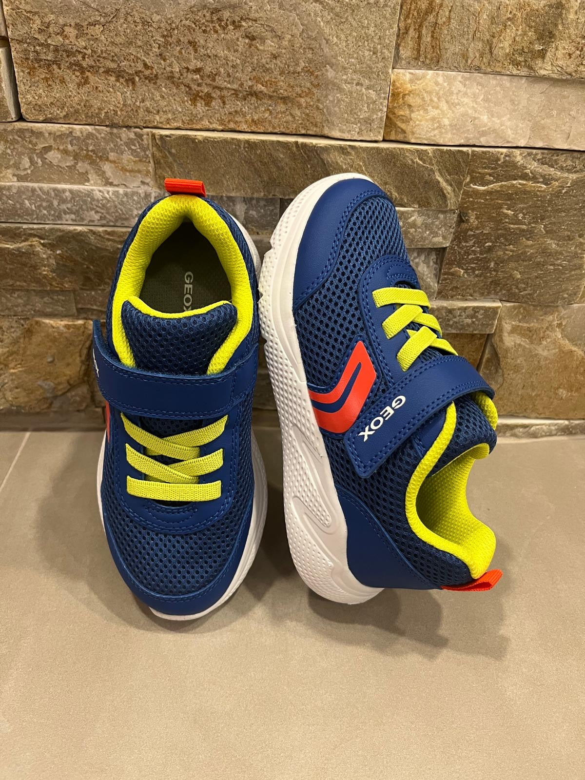 Sneakers bambino blu e giallo-GEOX - Calzature principe