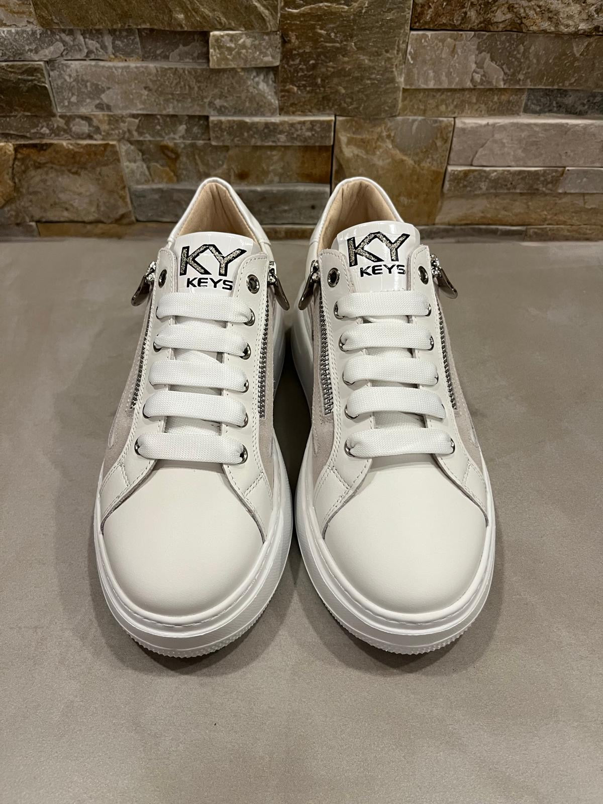 Sneakers donna bianche-KEYS - Calzature principe