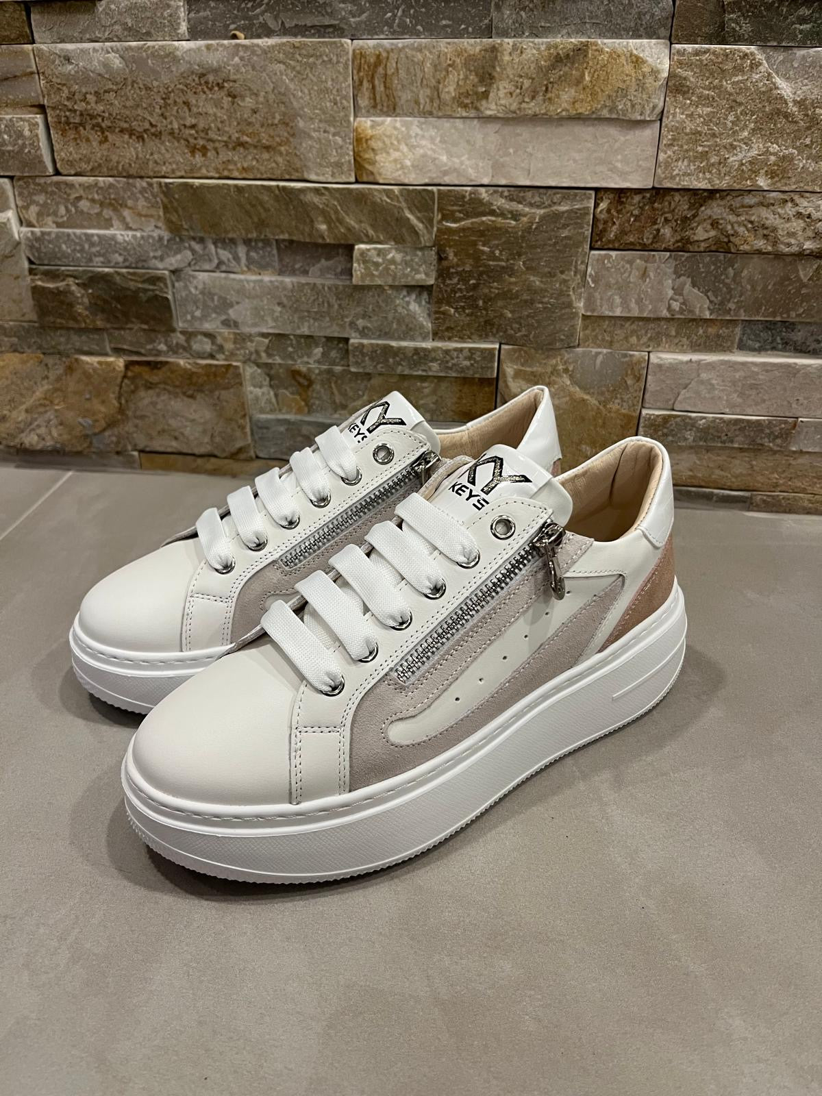 Sneakers donna bianche-KEYS - Calzature principe