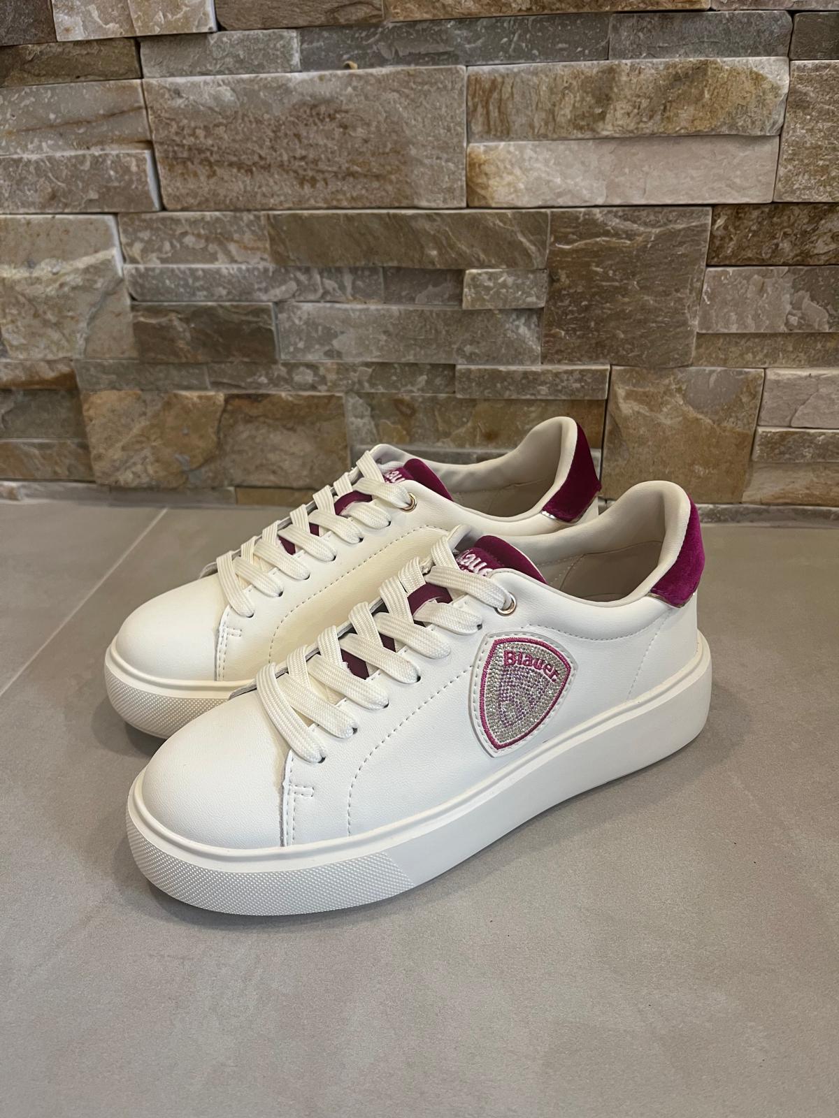 Sneakers donna bianca e fucsia-BLAUER - Calzature principe