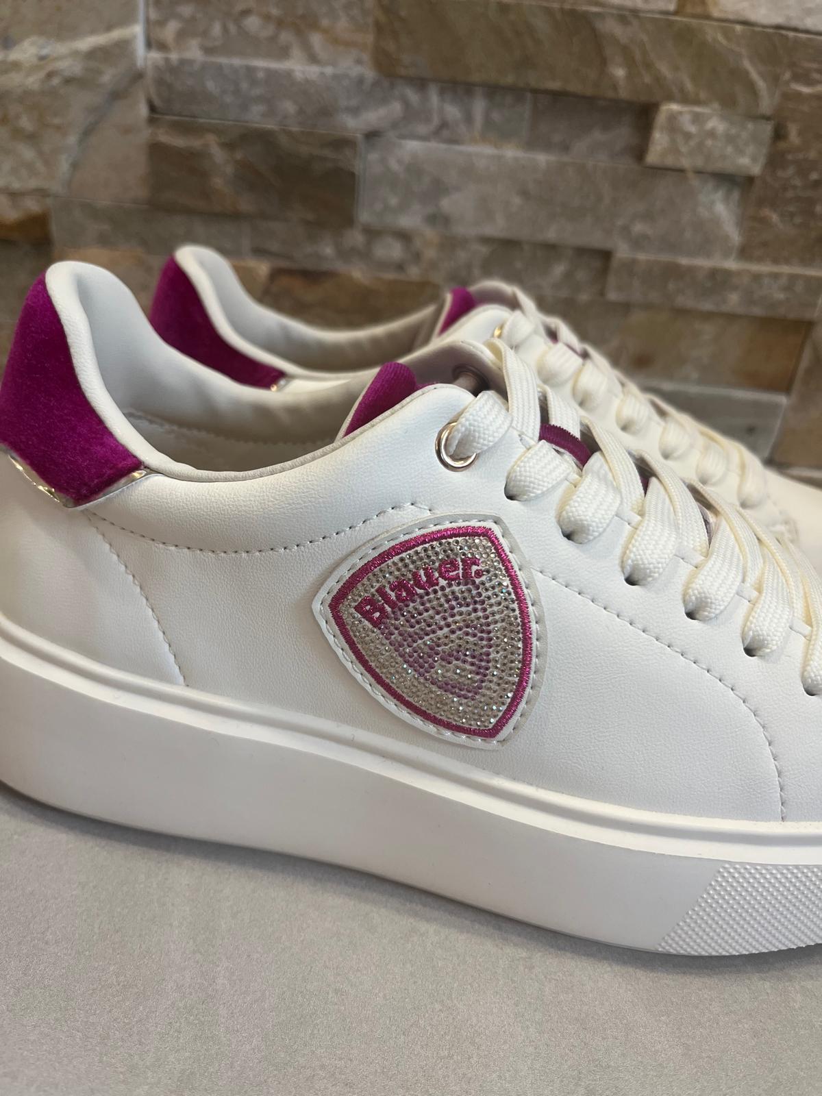 Sneakers donna bianca e fucsia-BLAUER - Calzature principe