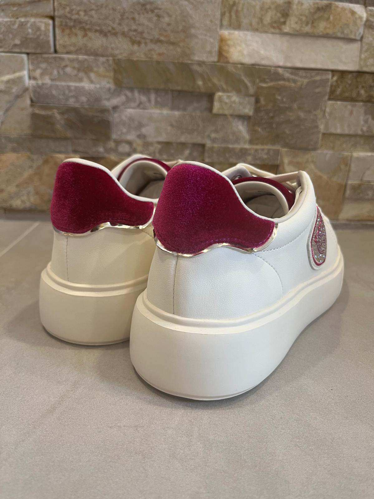 Sneakers donna bianca e fucsia-BLAUER - Calzature principe