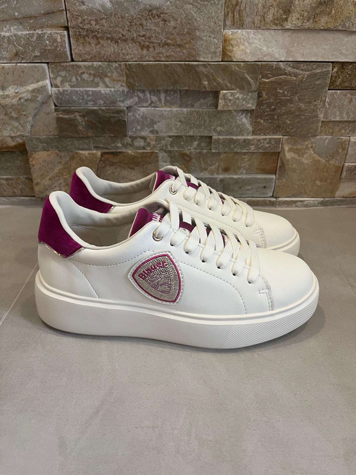Sneakers donna bianca e fucsia-BLAUER - Calzature principe