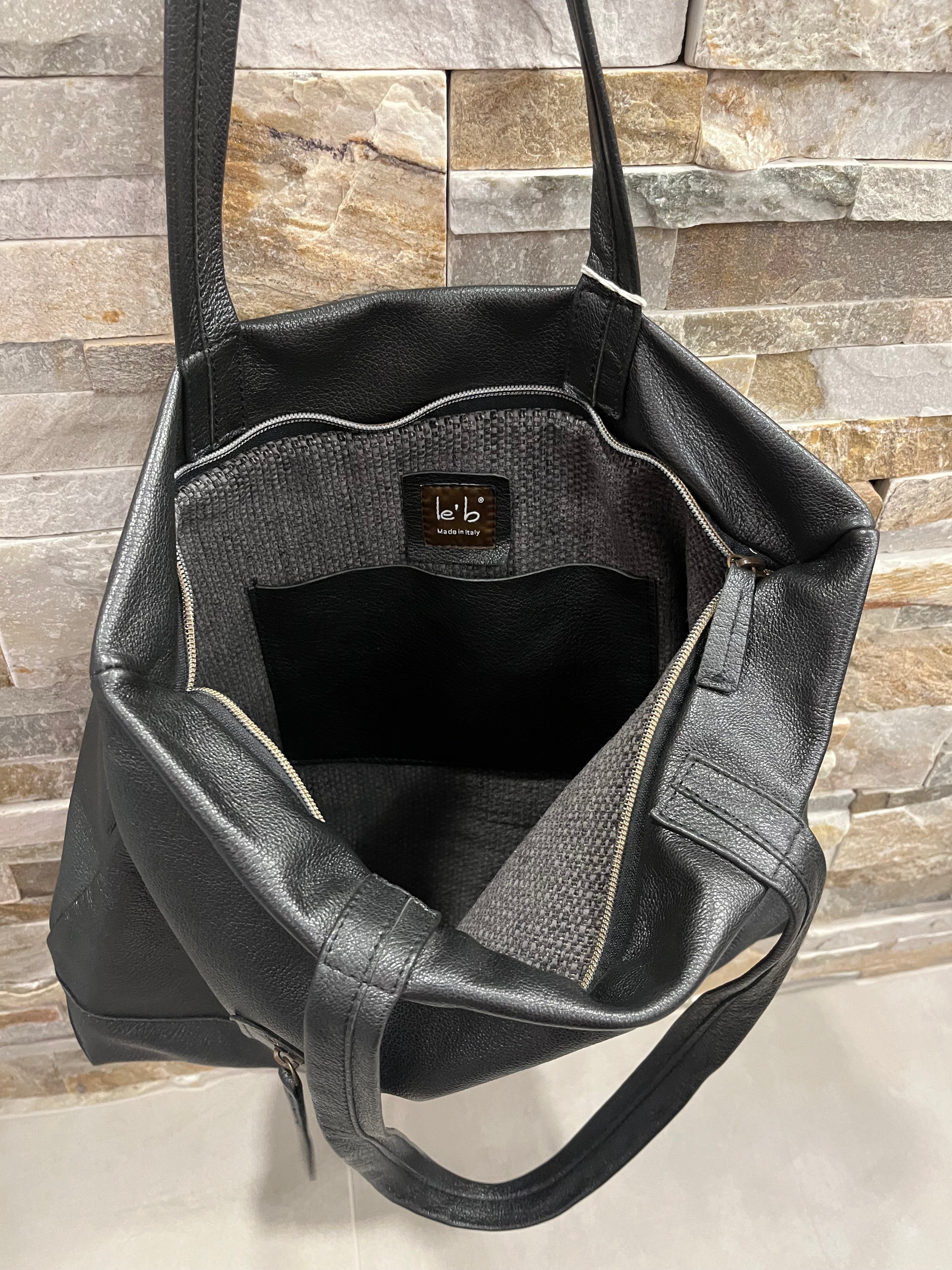 Borsa in pelle due manici - Le’b - Calzature principe