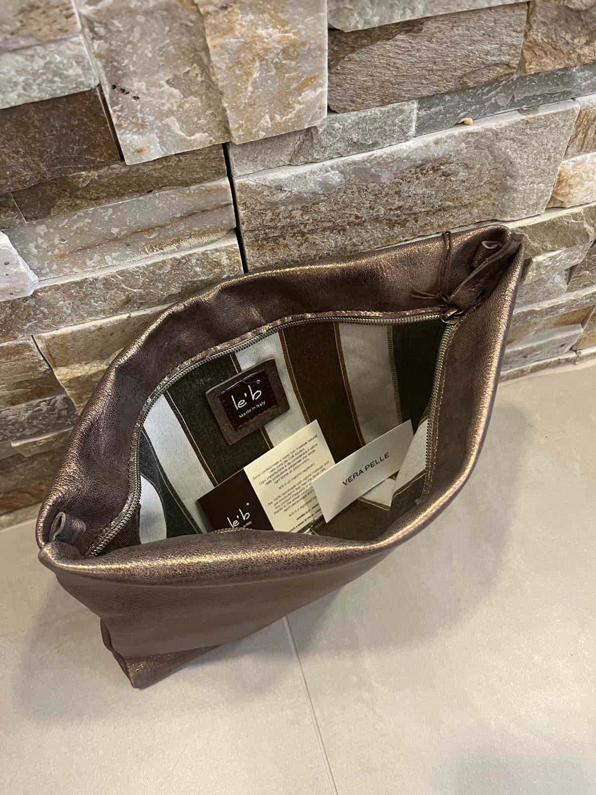 Busta bronzo in pelle-L'EB - Calzature principe