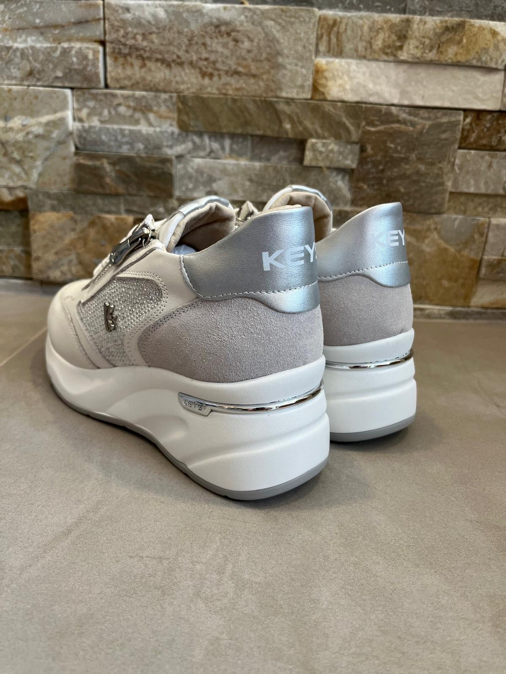 Sneakers alta bianca donna-KEYS - Calzature principe